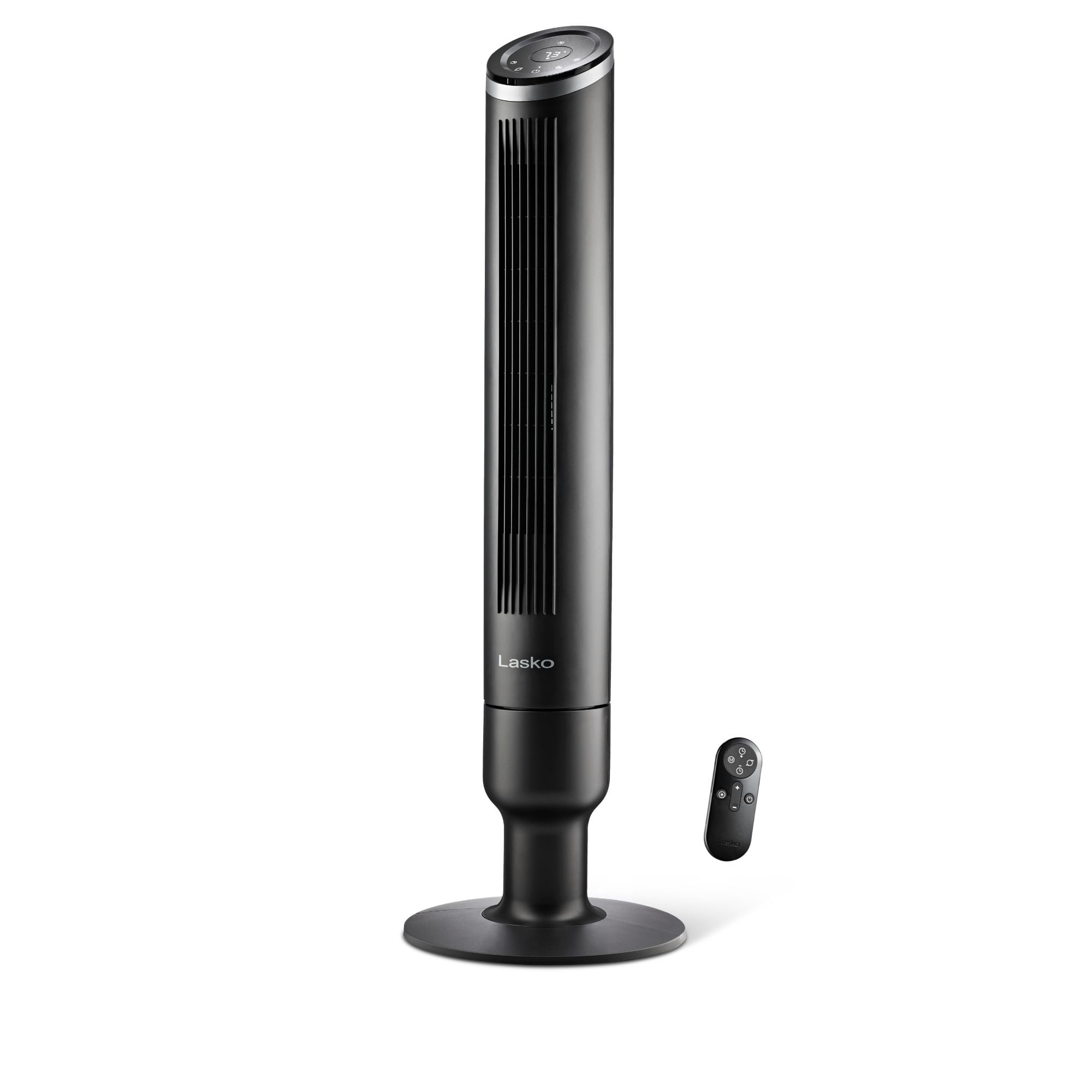 Lasko Apex 42" Oscillating Tower Fan with 6-Speeds, 12-Hr Timer, High Velocity, Remote Control, Black