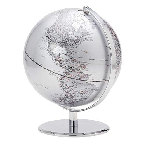 Torre & Tagus Latitude World Globe, 95, Silver