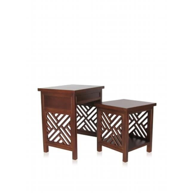 Lattice Nesting Tables - Brown