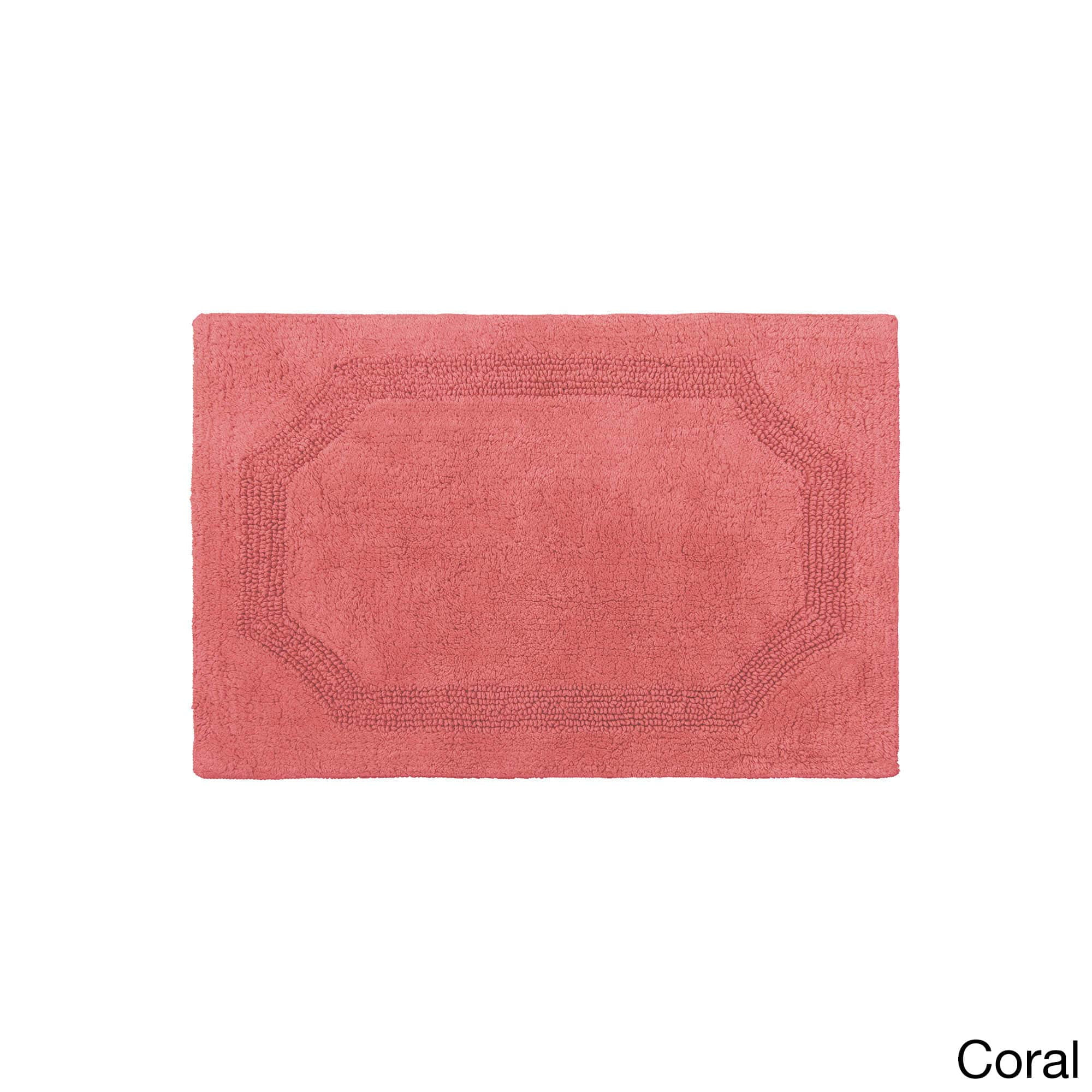Laura Ashley Reversible Cotton 17 x 24 in. Bath Mat, Coral