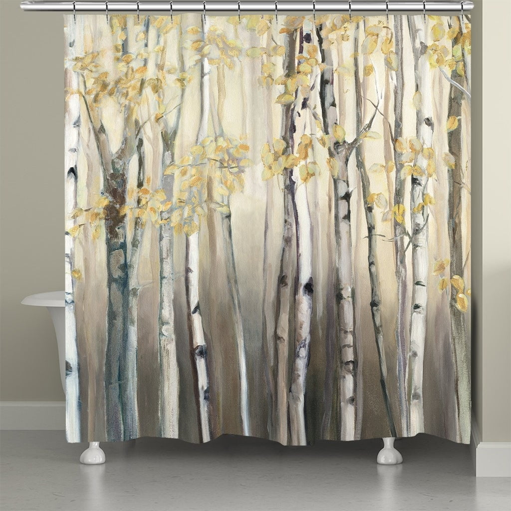 Laural Home  Golden Birch Shower Curtain 71x72