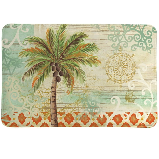 Laural Home  Spice Palm Memory Foam Rug - 20x30