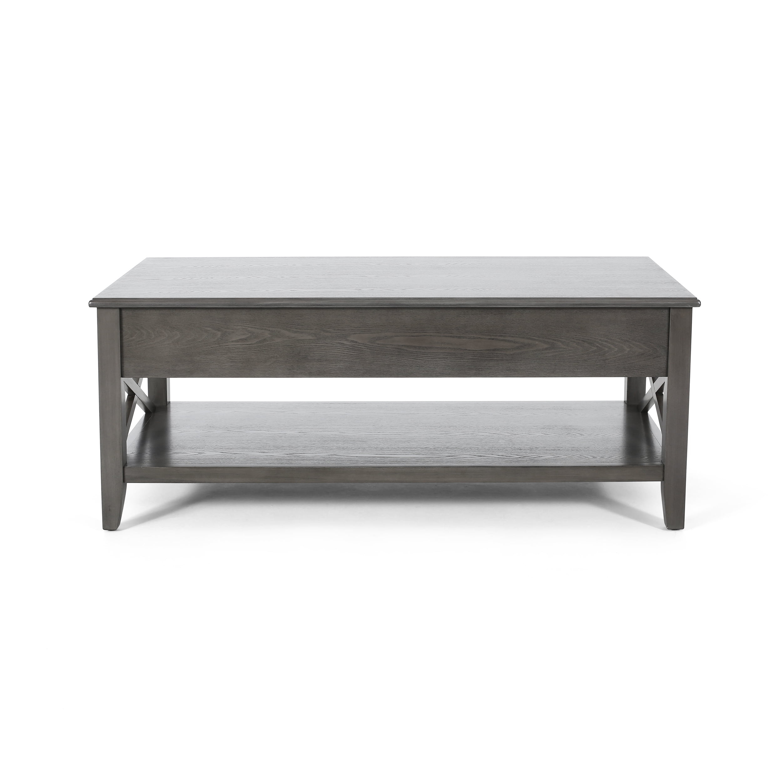 Laurel Luke Farmhouse Faux Wood Lift Top Coffee Table, Gray
