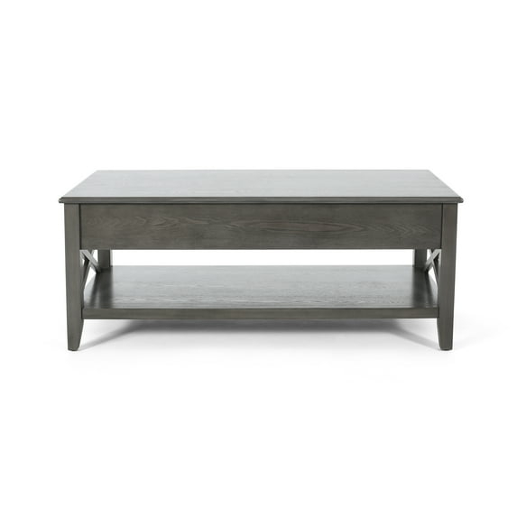 Laurel Luke Farmhouse Faux Wood Lift Top Coffee Table, Gray