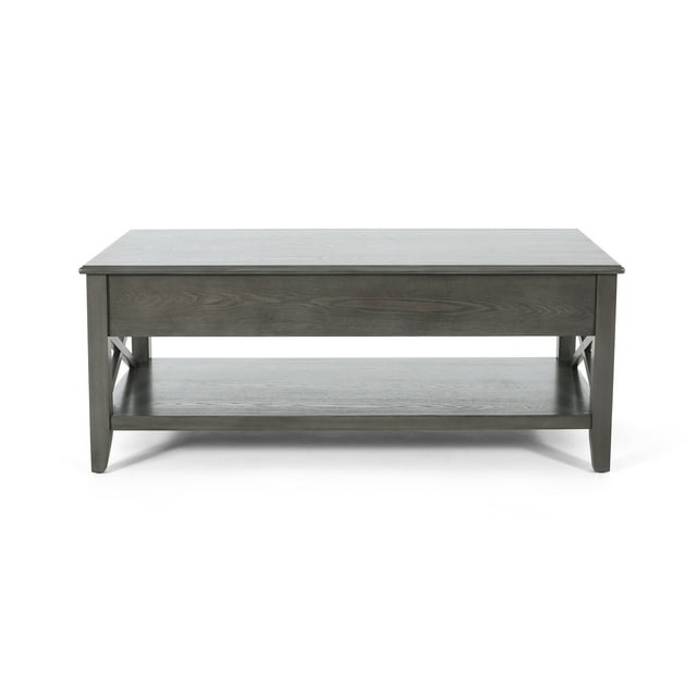Laurel Luke Farmhouse Faux Wood Lift Top Coffee Table, Gray
