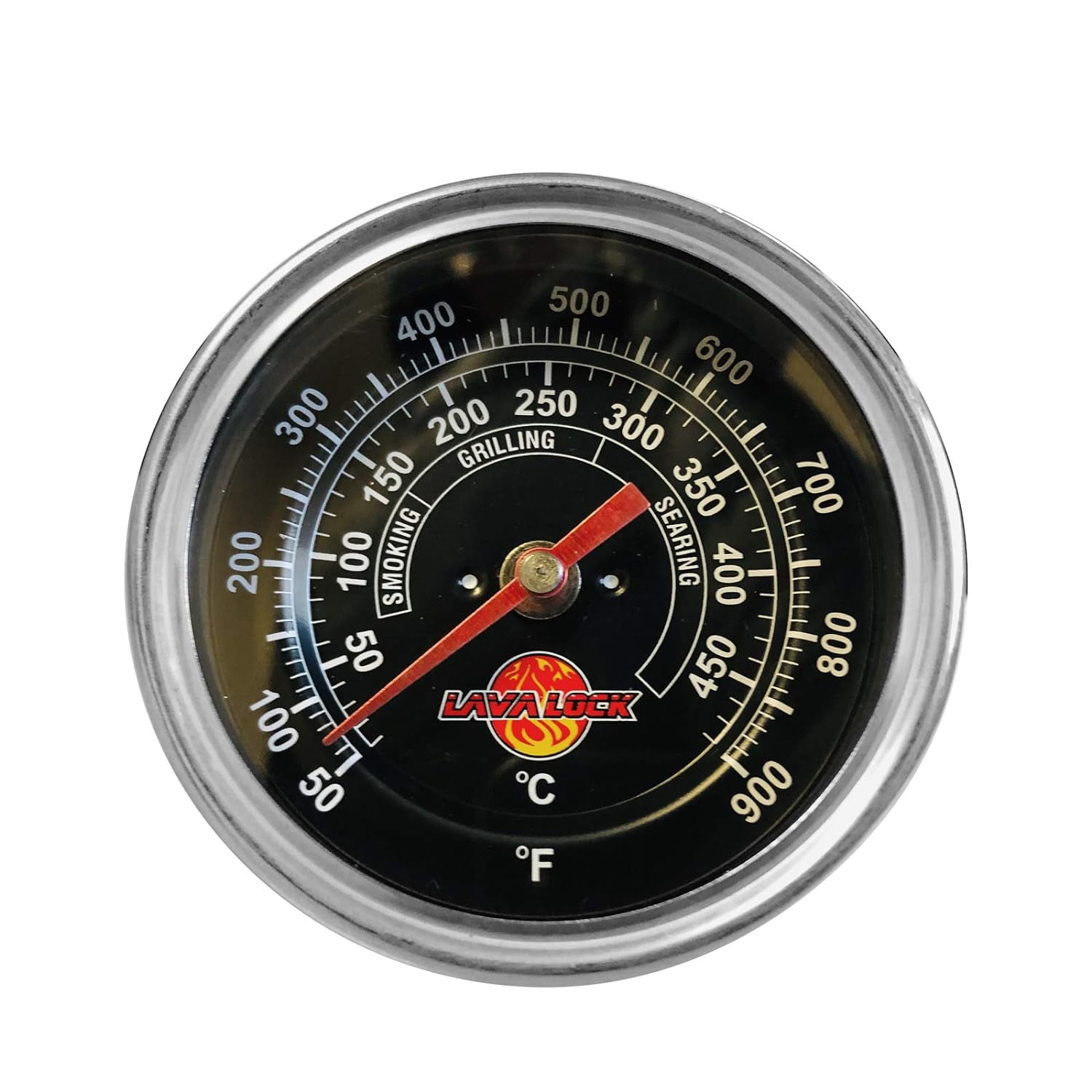 LavaLock BBQ Grill Thermometer 50F-900F High Temp Range Heavy Duty Smoker Thermo 3" Face with M8 Thread