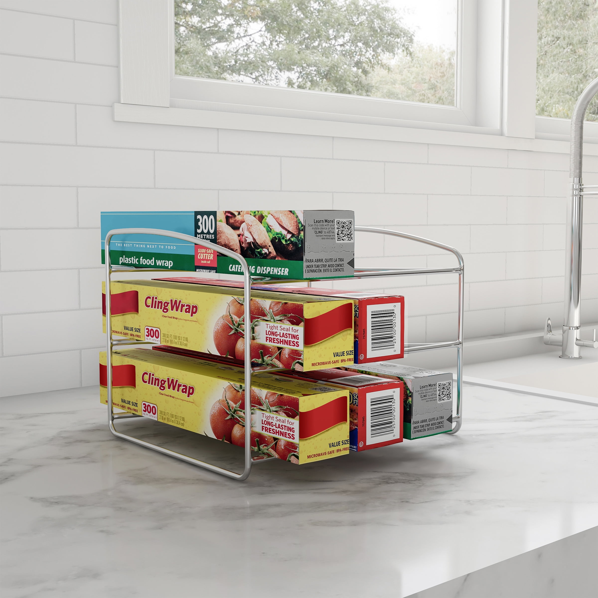 Lavish Home Iron Kitchen Wrap Storage Rack-3 Tier Pantry Organizer, Adult
