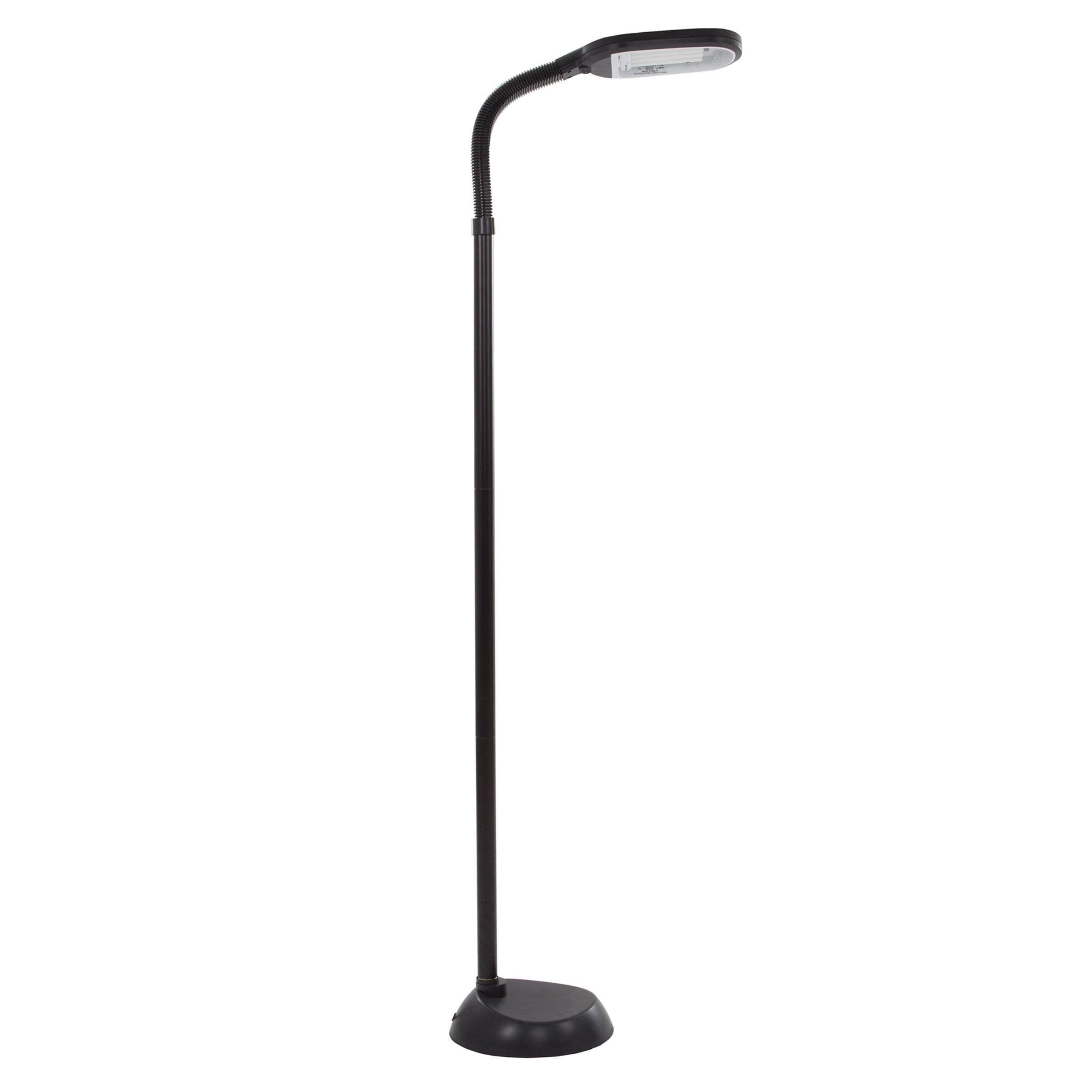 Lavish Home Natural Sunlight Floor Lamp with Bendable Neck  60 Inch (Black)