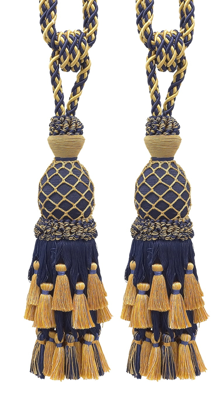 DECOPRO Lavish Large Curtain Tassel Tieback, Hand Crafted - Luxurious Drapery Accessory, Tassel Length 11" (27.5cm), Spread 34" (86cm) # TBIL1, #1152 Set of 2