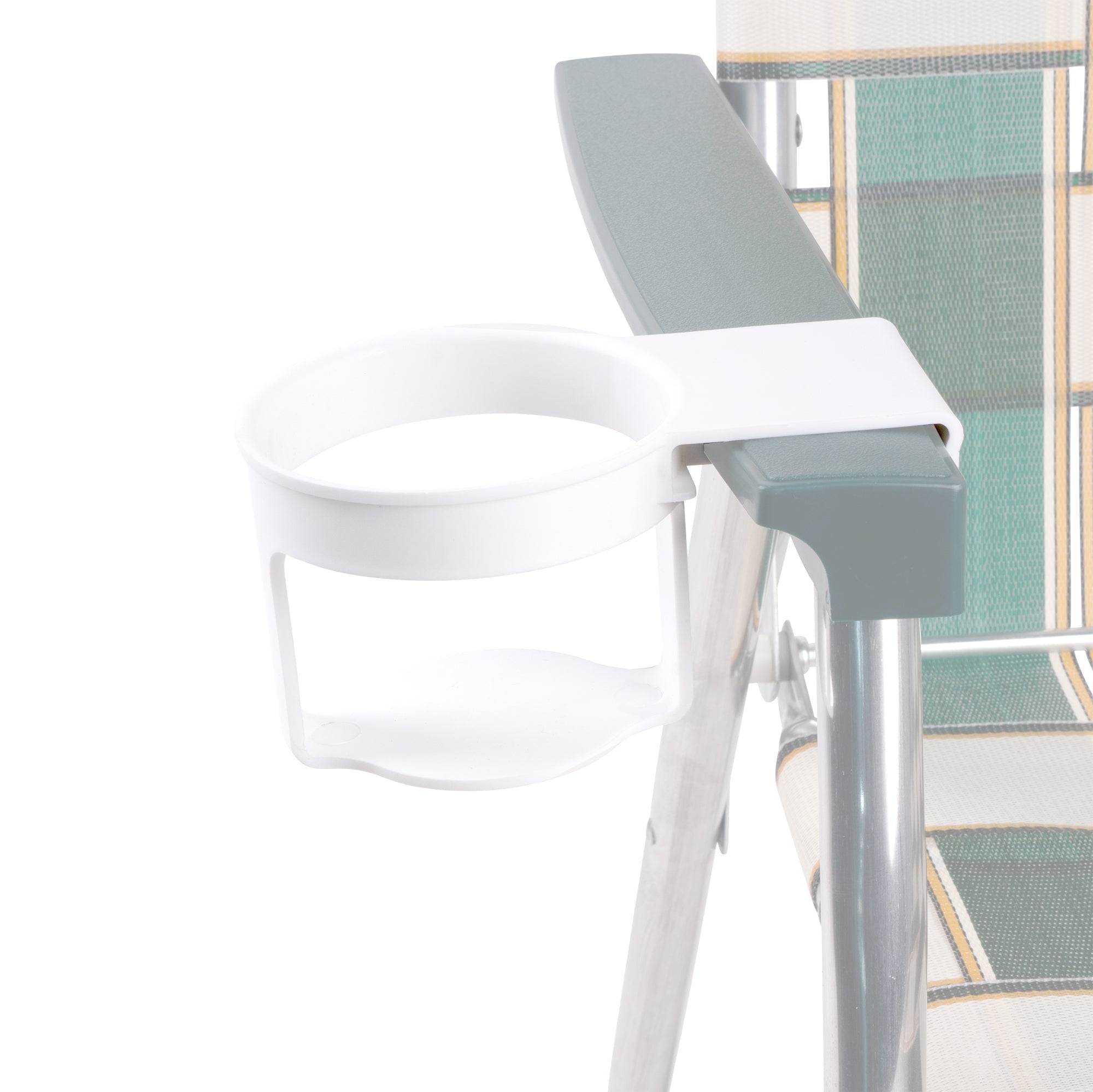 Lawn Chair USA White Cup Holder Attachment Enhance Your Outdoor Relaxation Experience