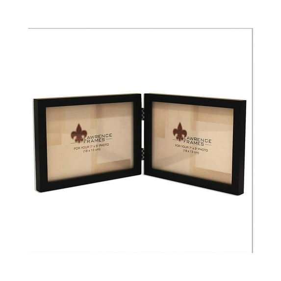 Lawrence Frames 5x7 Hinged Double (Horizontal) Black Wood Picture Frame - Gallery Collection 755575D