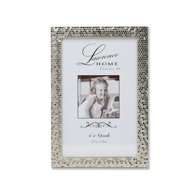 Lawrence Frames 710846 Shimmer Silver Metal 6.54" x 4.57" Picture Frame
