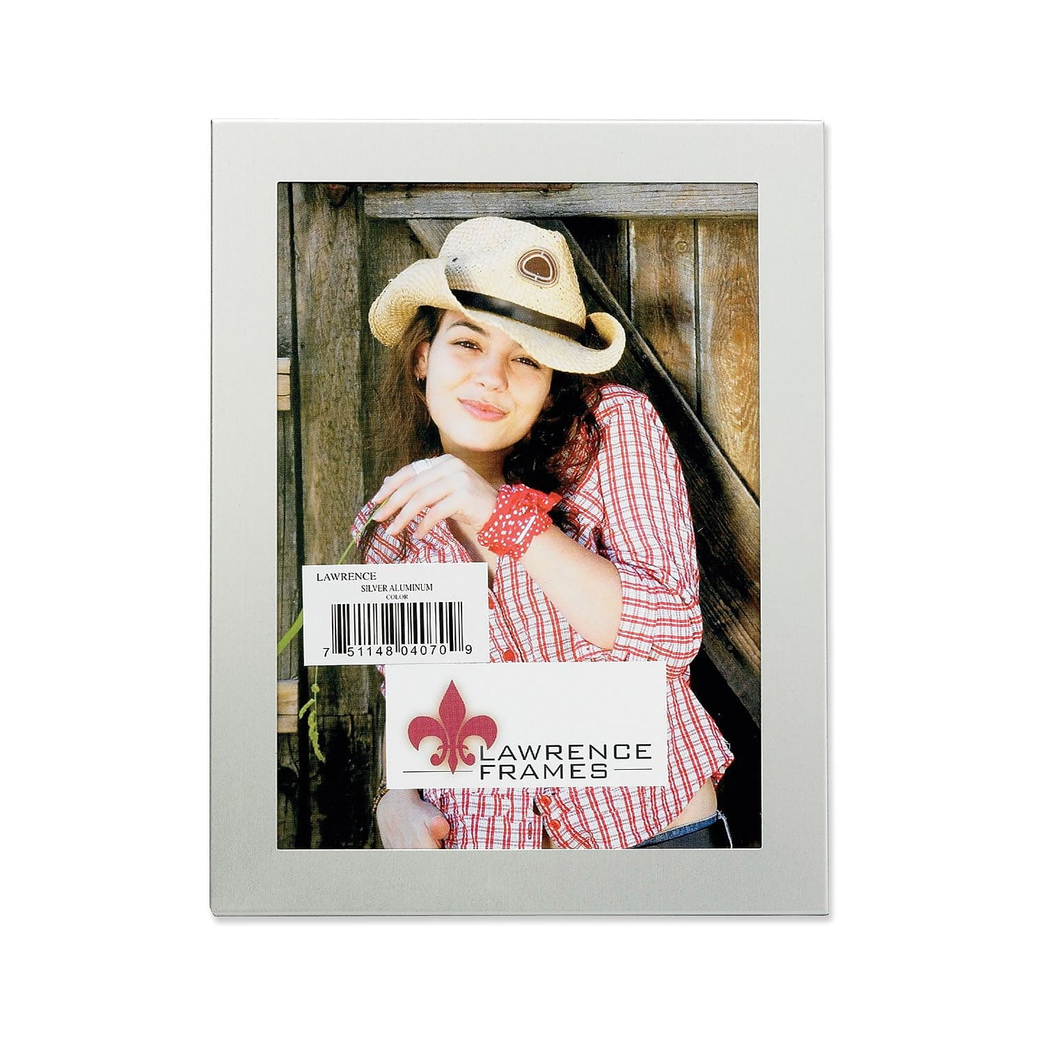 Lawrence Frames Brushed Silver 8x10 Metal Picture Frame