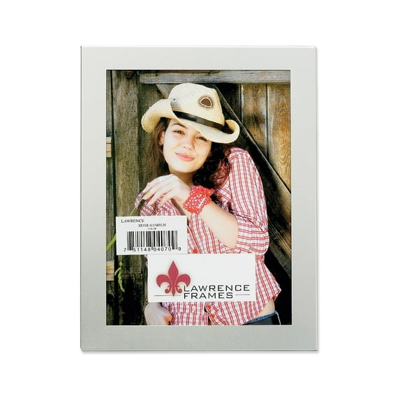 Lawrence Frames Brushed Silver 8x10 Metal Picture Frame