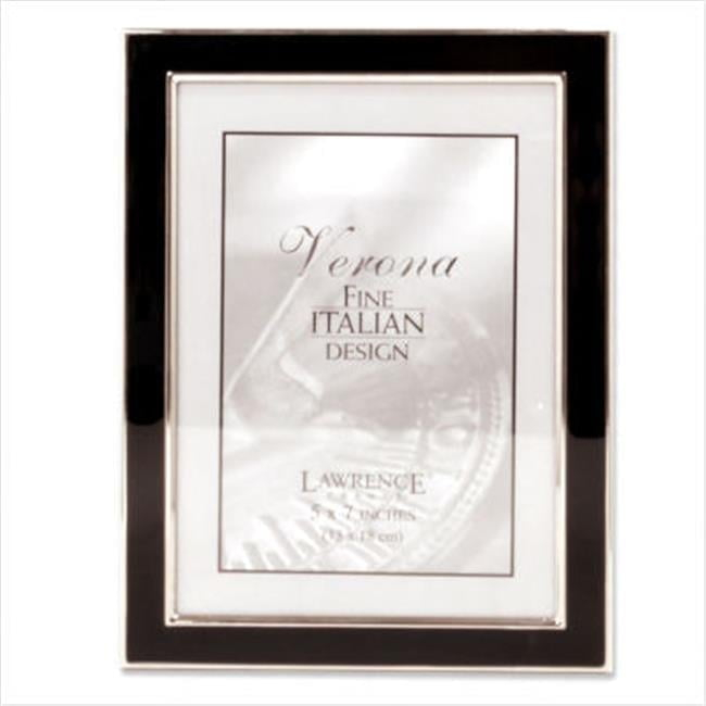 Lawrence Frames Silver Plated 5x7 Metal with Black Enamel Picture Frame