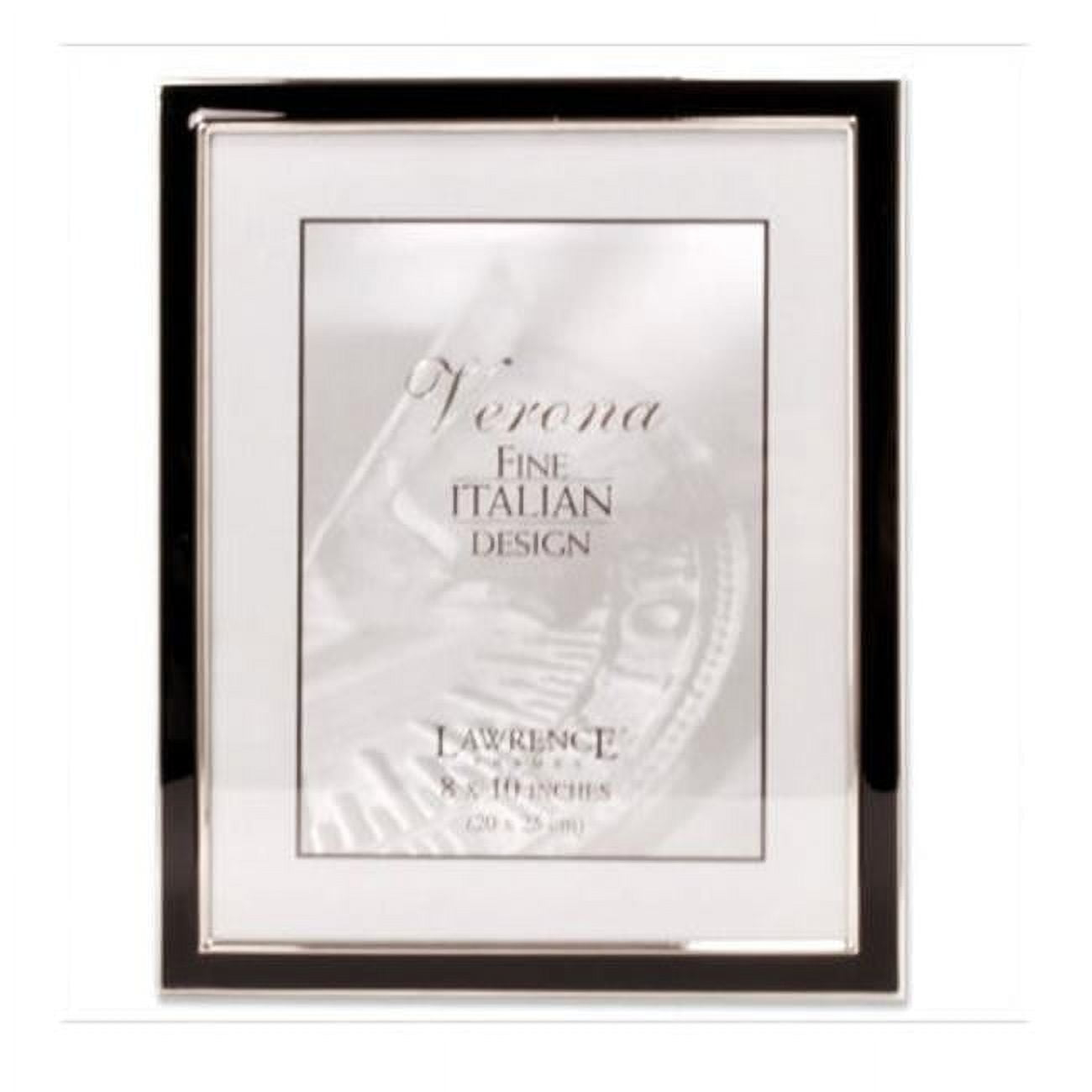 Lawrence Frames Silver Plated 8x10 Metal with Black Enamel Picture Frame 586080