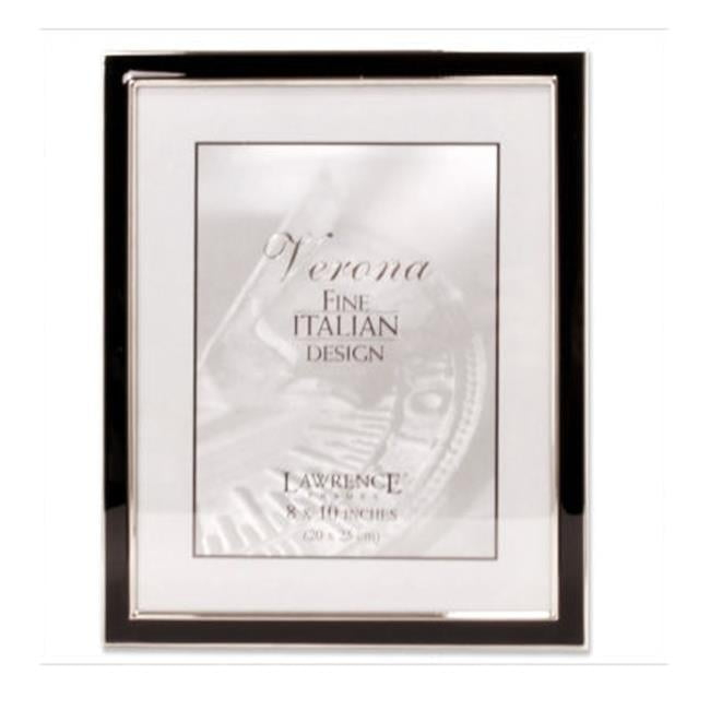Lawrence Frames Silver Plated 8x10 Metal with Black Enamel Picture Frame 586080