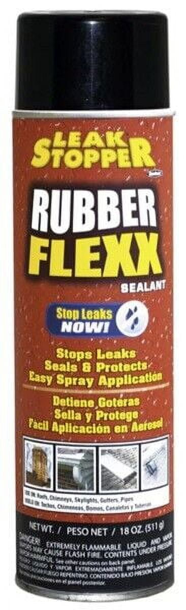 Leak Stopper Rubber Flexx - 15oz Waterproof Repair & Sealant Spray, Black, 1 Pack