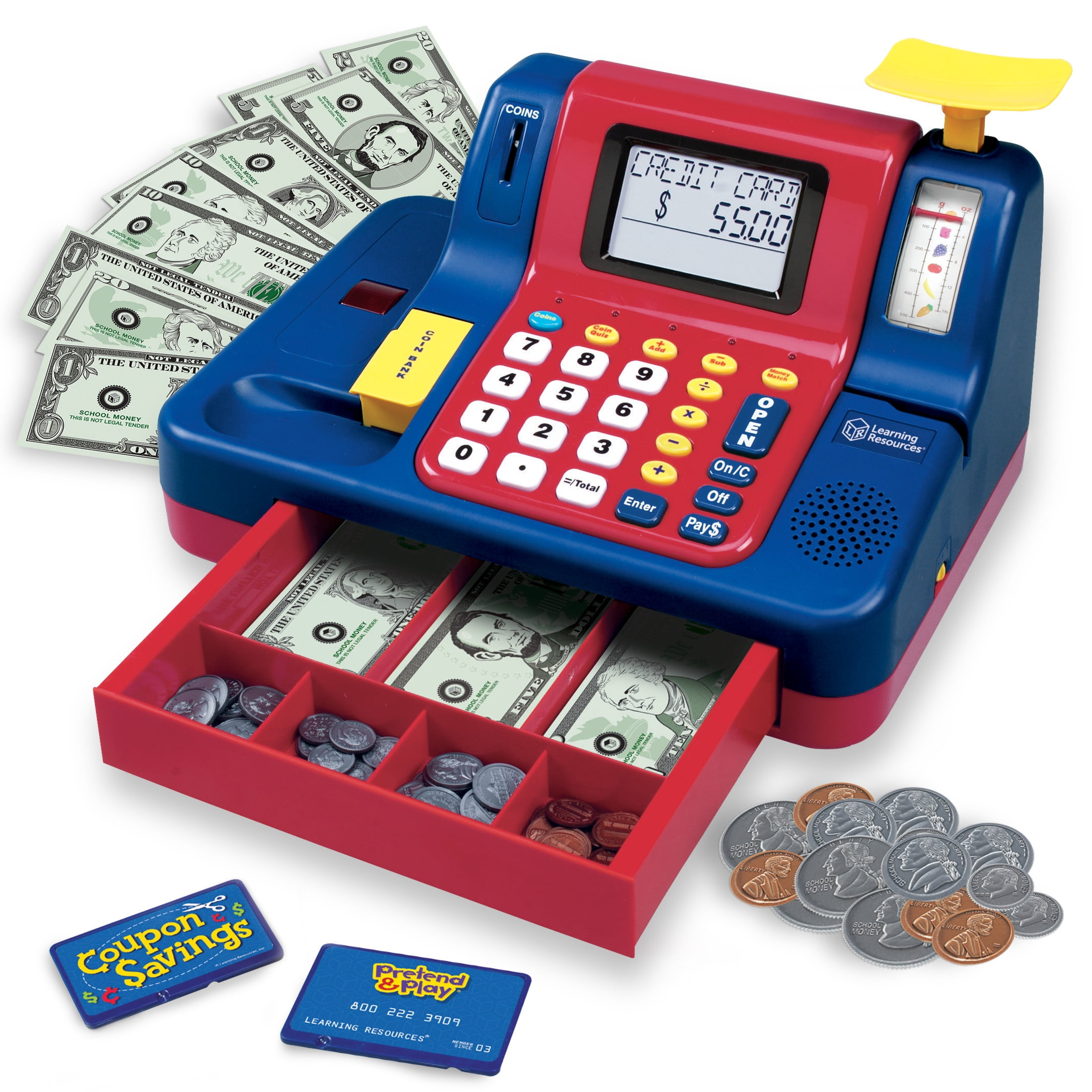 Learning Resources Pretend & Play Teaching Cash Register, Counting Activities, Play Cash Register, Preschool Toys, Ages 3, 4, 5+