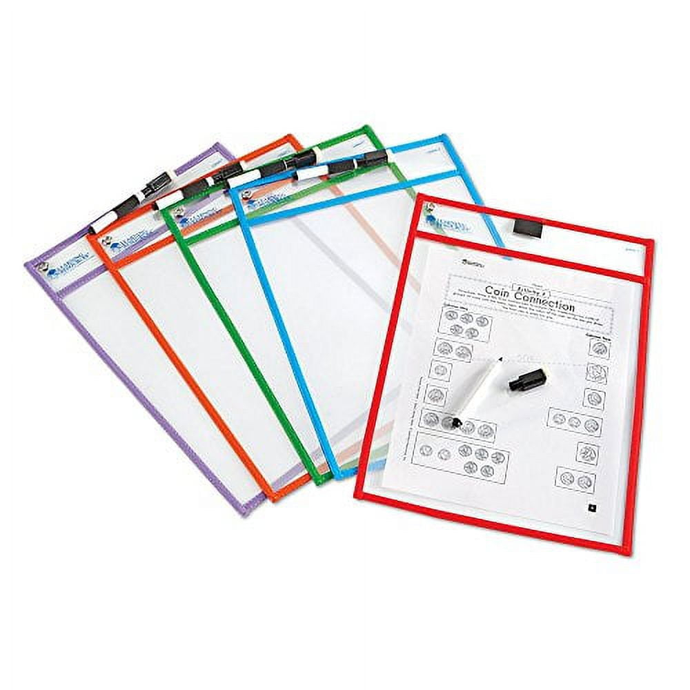 Learning Resources, LRNLER0477, Write-and-wipe Pockets, 5 / Set