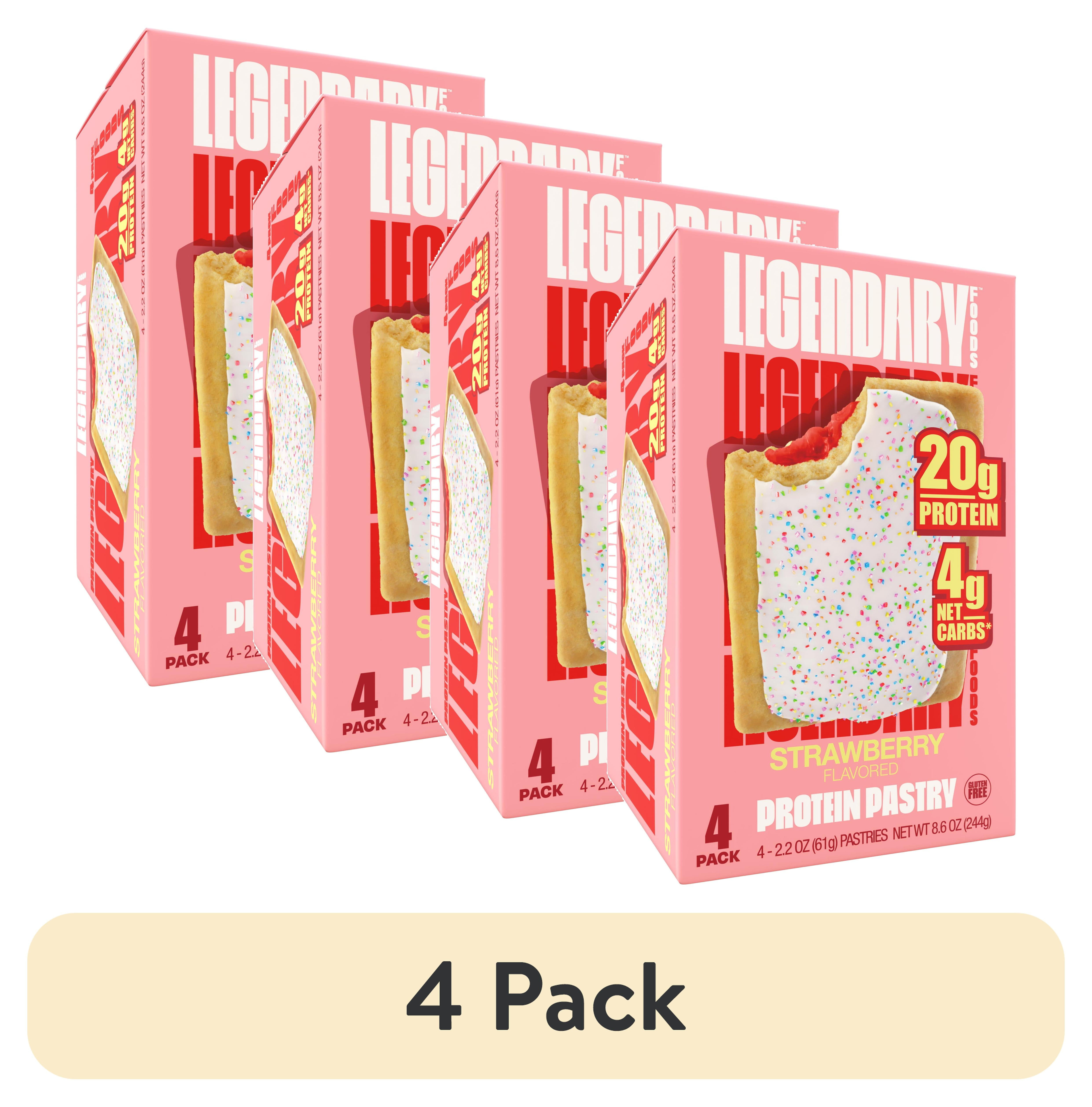 Legendary Foods Protein Pastry - Strawberry 4 Pack | Protein Snack | Keto Friendly | Gluten-Free
