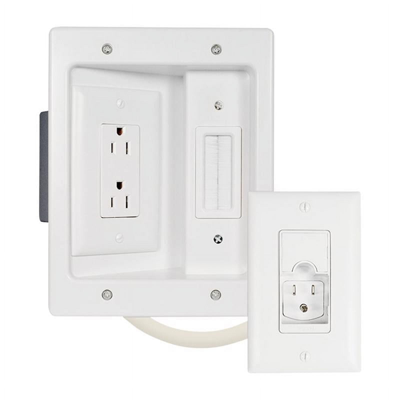 Legrand On-Q In-Wall TV Power & Cable Management Kit, White CPT306WV1