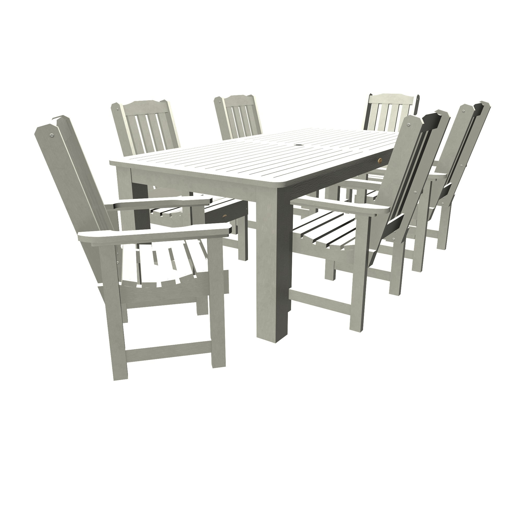 Highwood 7-pc Lehigh Dining Set - 42" x 84" Rectangle Table, Dining Height, Outdoor, Eco-friendly, Synthetic Wood