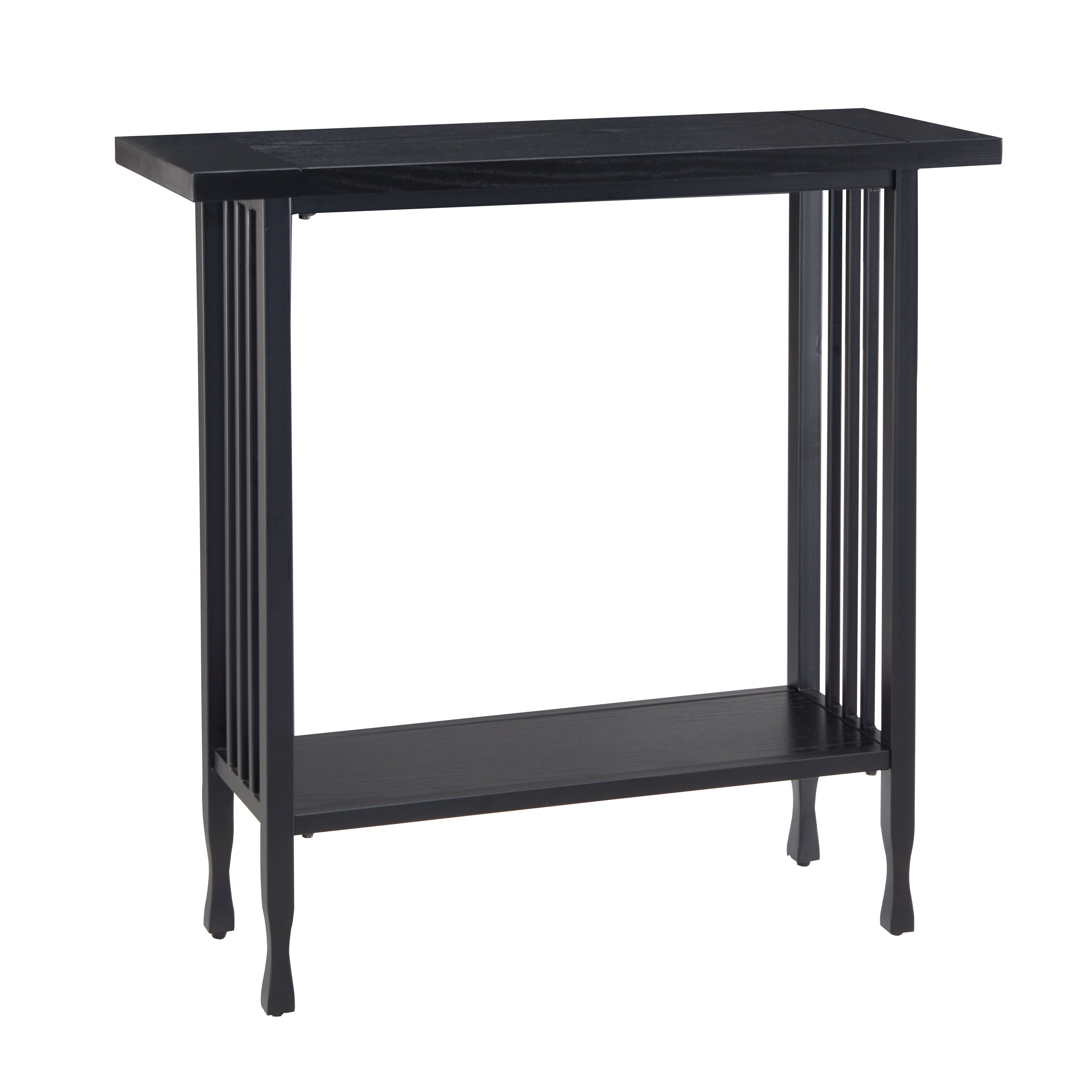 Leick Home 11232-BK Ironcraft Rustic Console Table, Black Wash