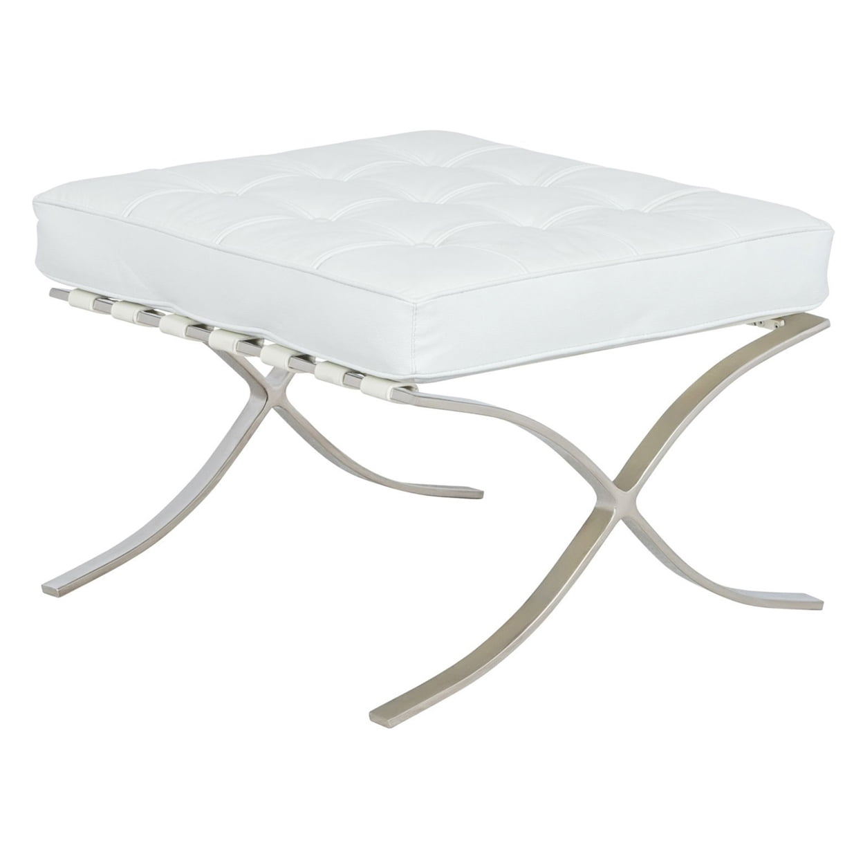 LeisureMod Bellefonte Style Modern Pavilion Ottoman-Color:White