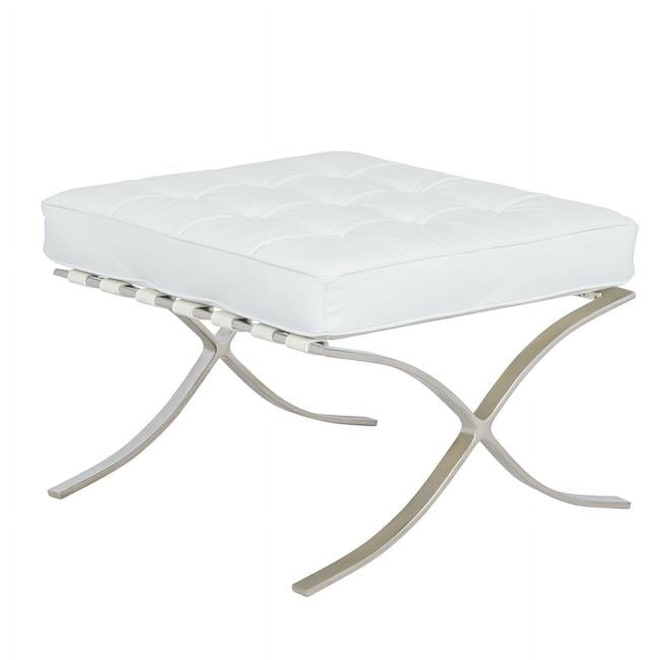 LeisureMod Bellefonte Style Modern Pavilion Ottoman-Color:White