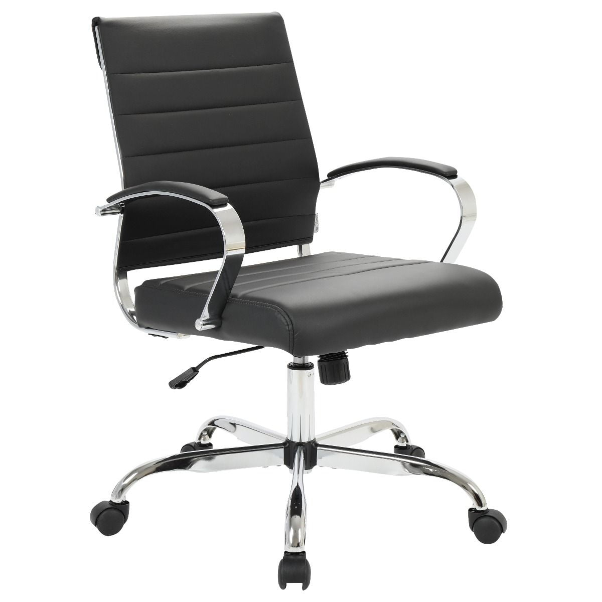 LeisureMod Benmar Modern Adjustable Leather Office Chair in Black