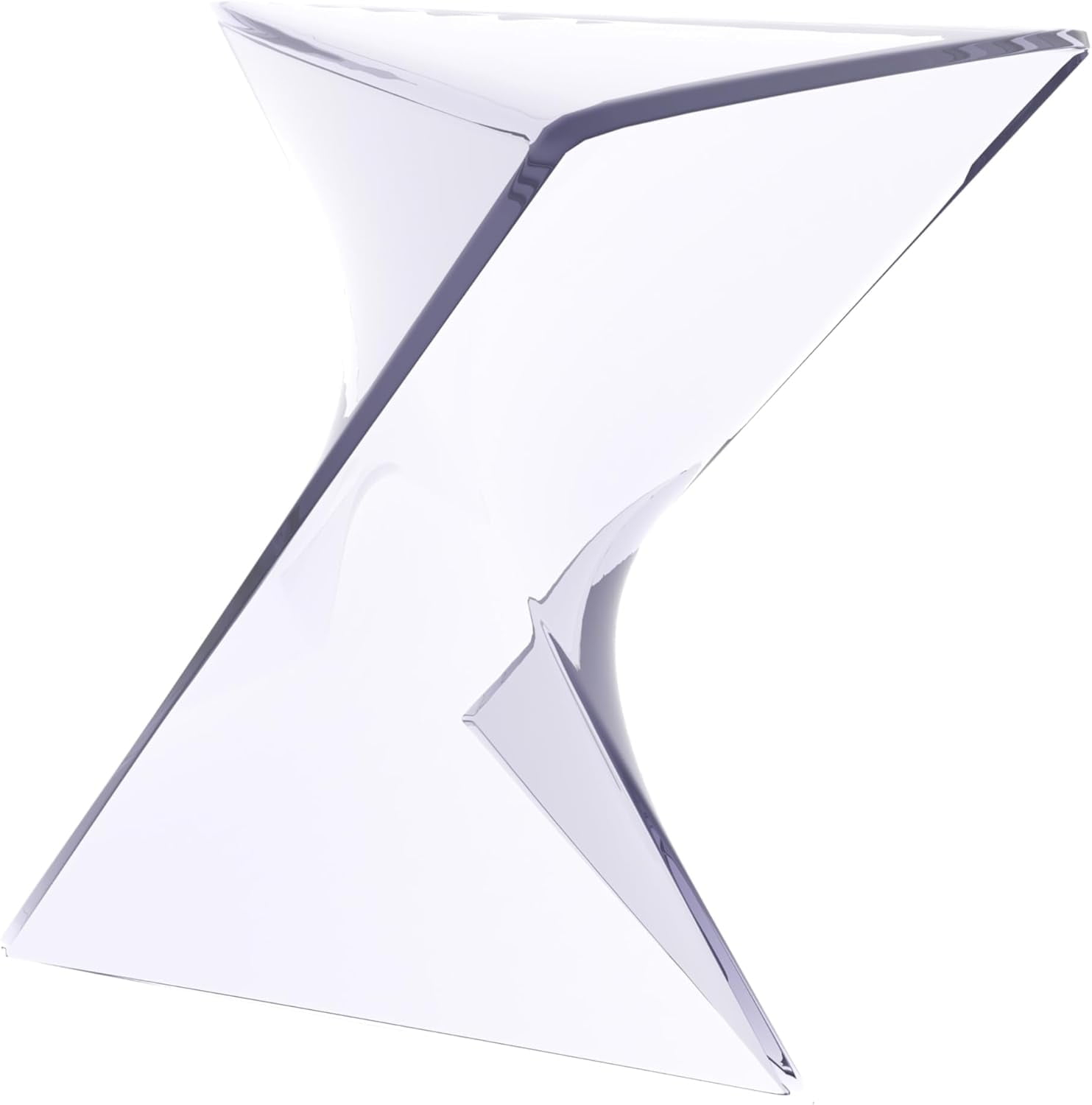 Randolph 15.75 in. Modern Triangle Accent End Table Lightweight Side Vanity Table in Clear