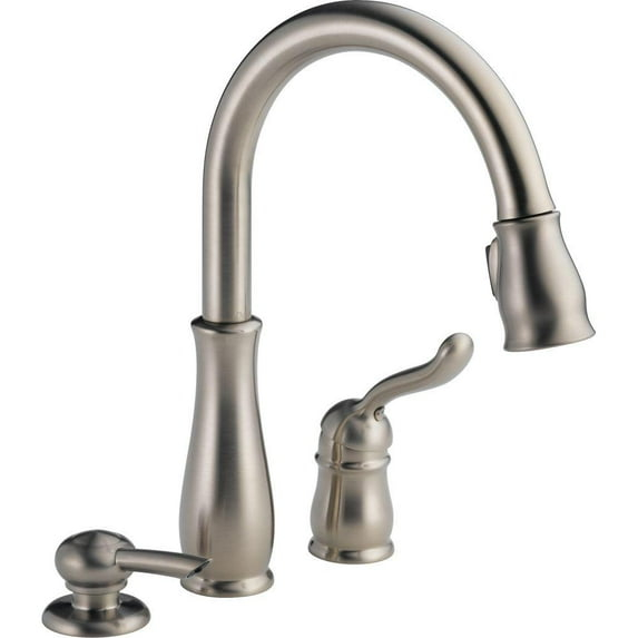 Leland Single Handle Widespread Kitchen Faucet with Optional Soap Dispenser