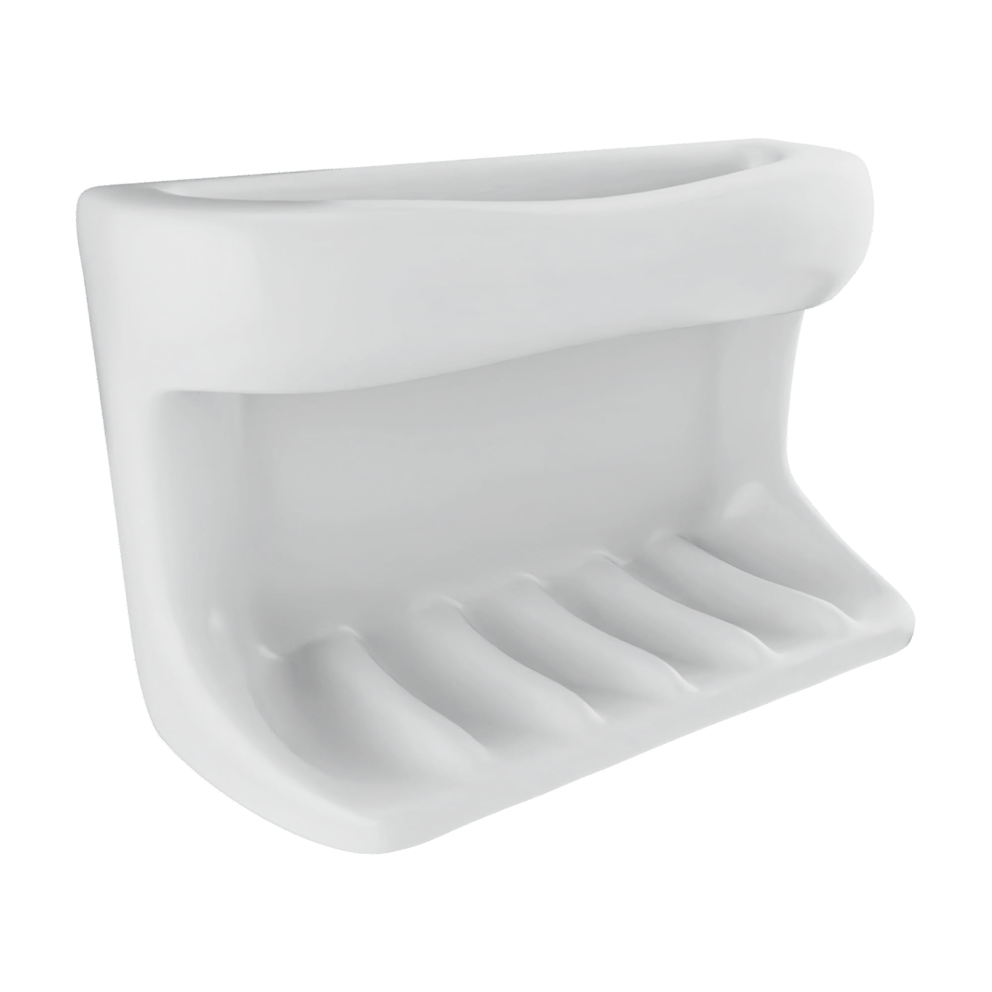Lenape White Ceramic Soap Dish and Cloth Holder, Durable, Recessed Mount, 4-1/4 x 6-1/4 in
