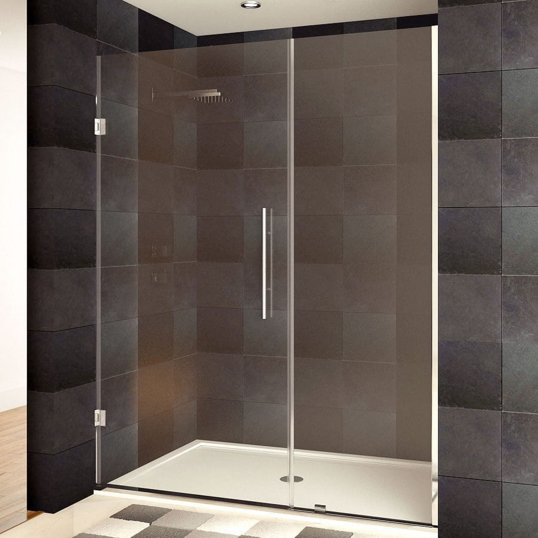 LessCare  42-60 x 72-inch Frameless Clear Glass Chrome Finish Shower Doors