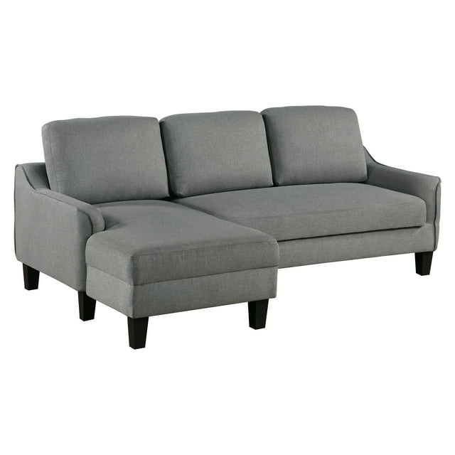 Lester Chaise Sleeper Sofa in Gray fabric with Black legs
