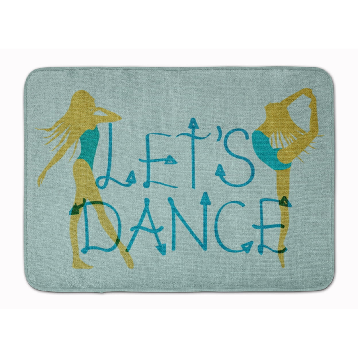 Lets Dance Linen Teal Machine Washable Memory Foam Mat