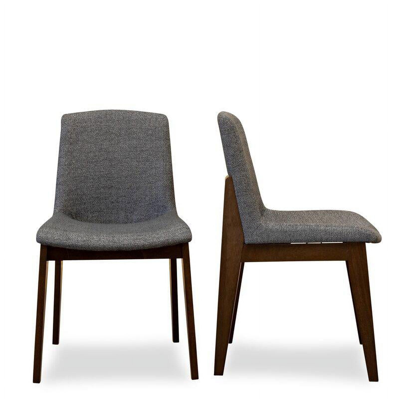 Levi Mid-Century Polyester Blend Fabric Dining Chair in Dark Gray (Set of 2)