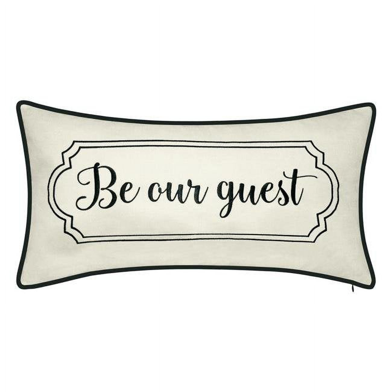Levinsohn Textile EAH077OB6831A6 Edie & Home Celebrations Be Our Guest Embroidered Decorative Pillow