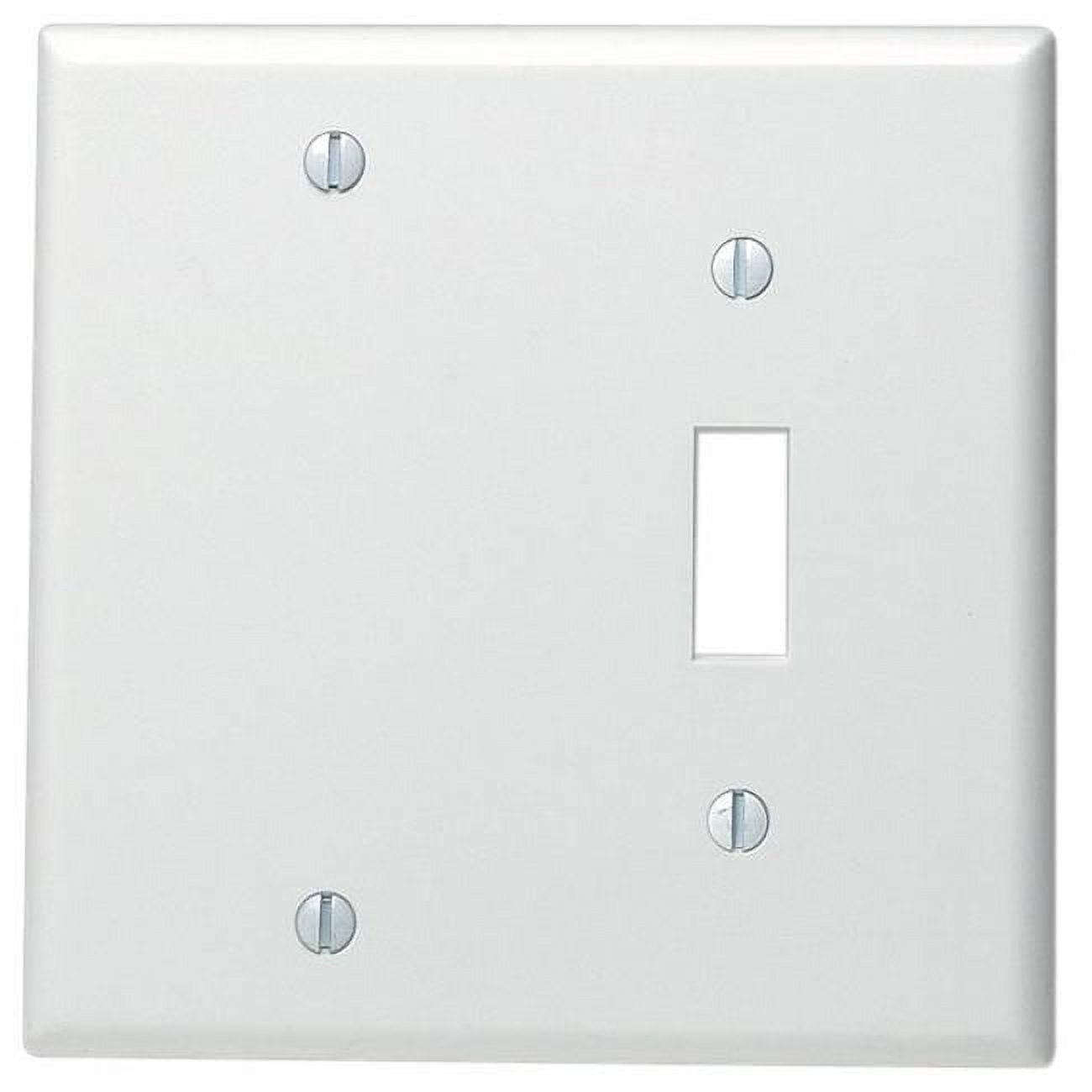 Leviton White 2 gang Thermoset Plastic Blank/Toggle Wall Plate 1 pk