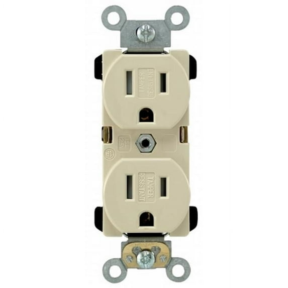 Leviton 15 amps 125 V Duplex Ivory Outlet 5-15R 1 pk