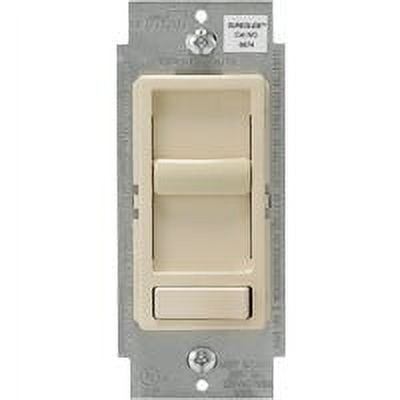 Leviton 6674-P0T SureSlide Universal 150-Watt LED and CFL/600-Watt Incandescent Dimmer, Light Almond