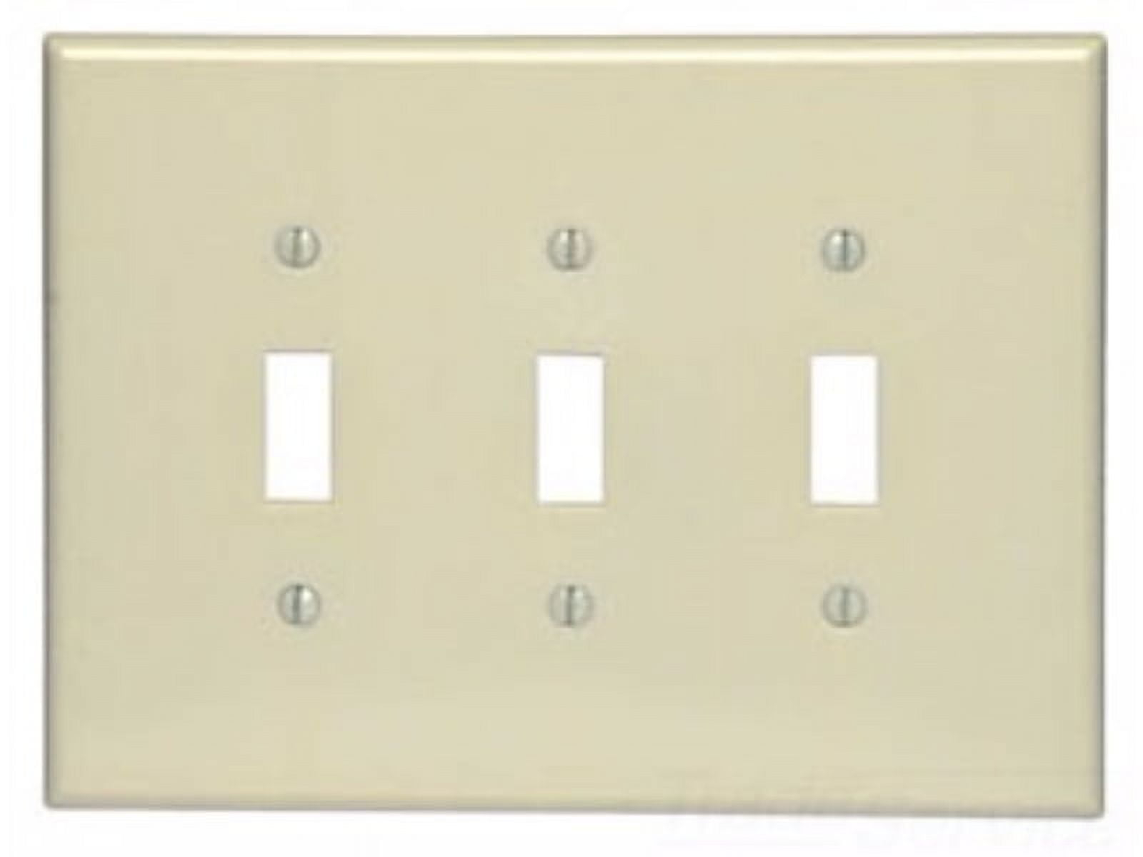 Leviton 86111 3-Gang Toggle Device Switch Wallplate, Oversized, Thermoset, Device Mount, Ivory