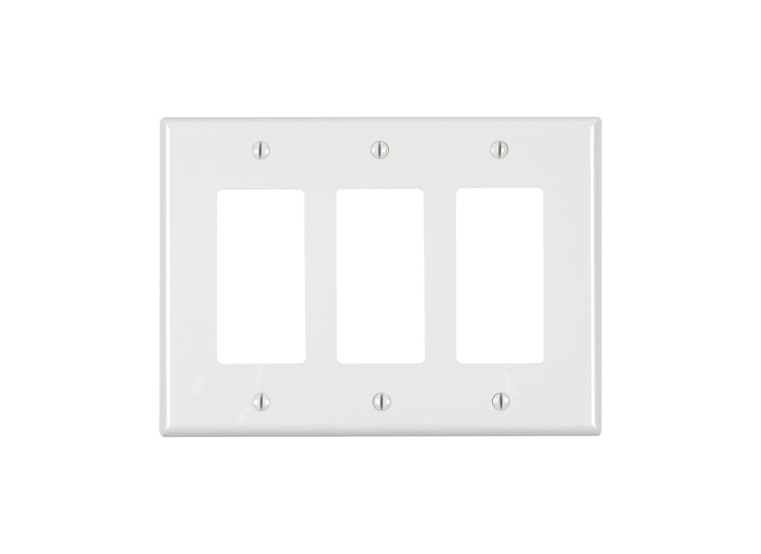 Leviton No Subject 3 - Gang Toggle Light Switch Standard Wall Plate