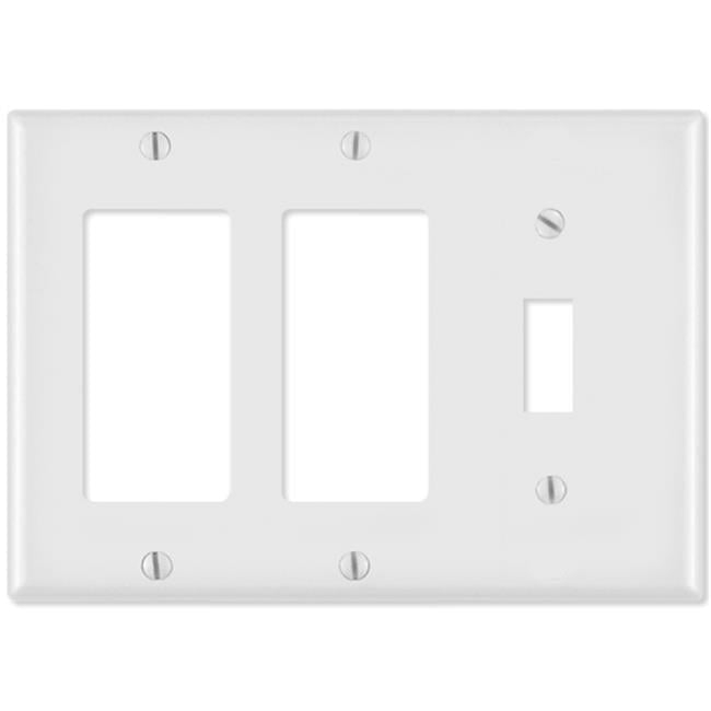 Leviton White 80431-00W 3-gang Thermoset Plastic Decorator/Toggle Wall Plate 1 pk