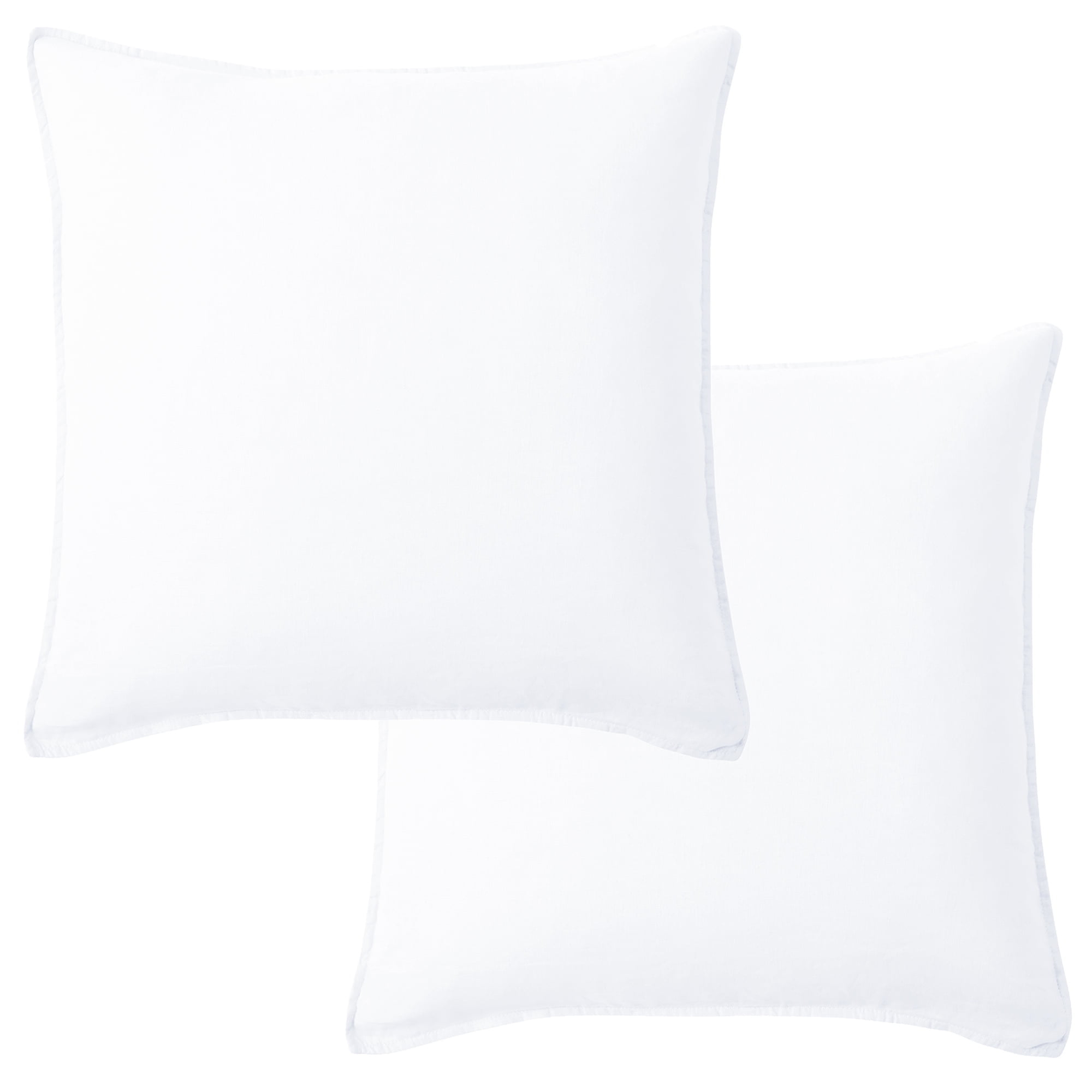 Washed Linen Square Decorative Pillow Cover Set - White 2pk - Levtex Home