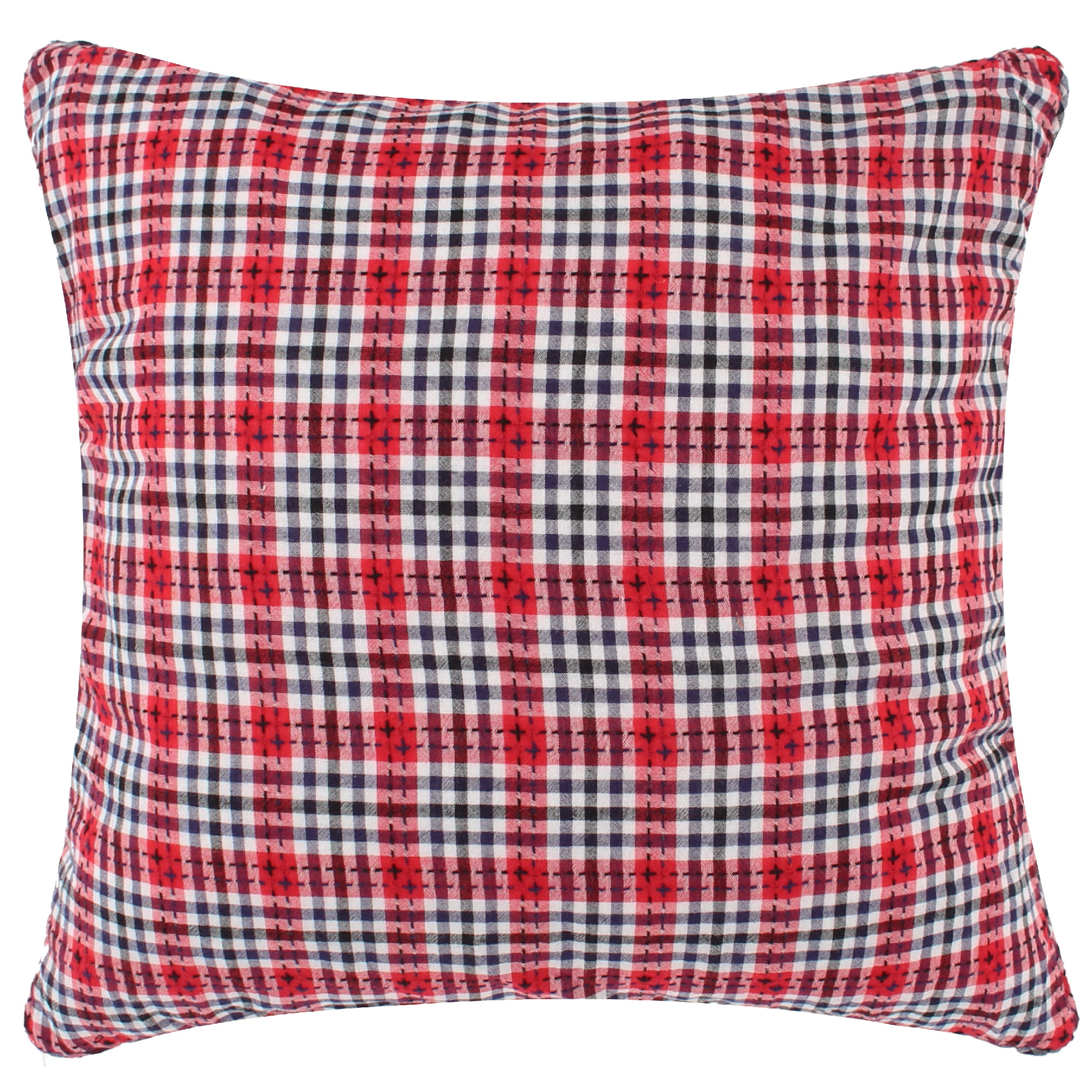 Americana Plaid Stitched Decorative Pillow - Levtex Home