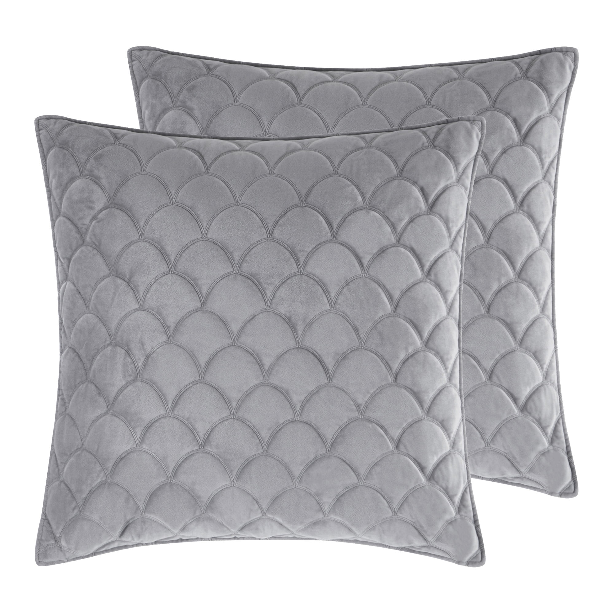 Light Grey Velvet Euro Sham - Set of 2 - Levtex Home