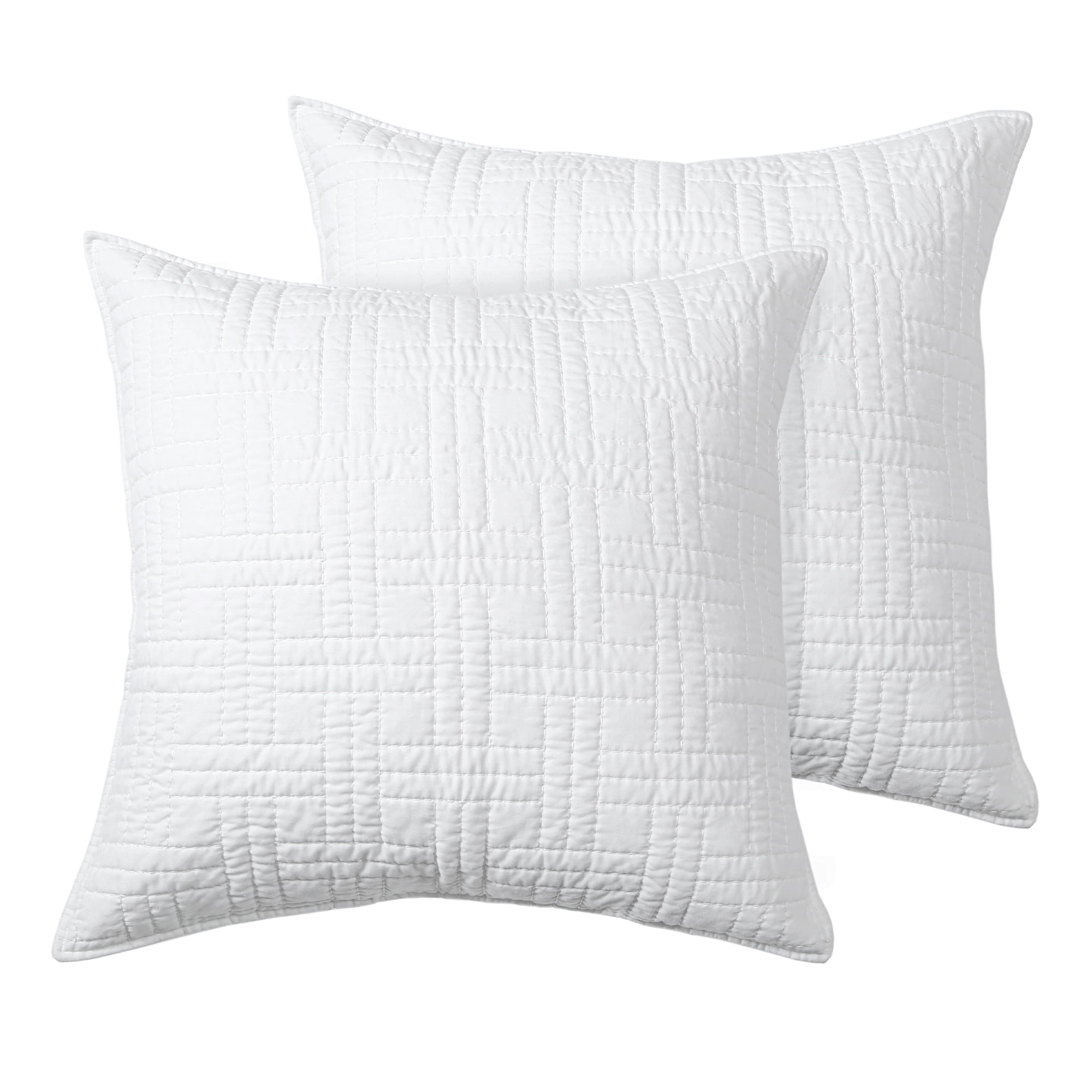 Melange Stitch White Euro Sham Set of 2 - Levtex Home