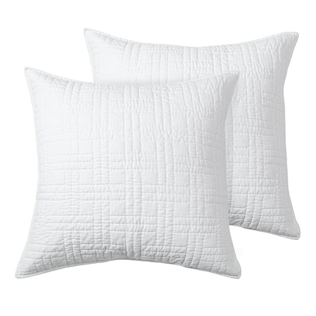 Melange Stitch White Euro Sham Set of 2 - Levtex Home